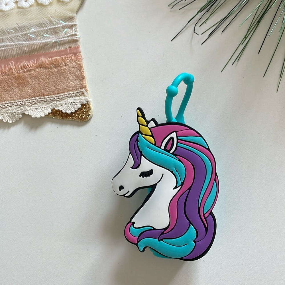 New Unicorn Hand Sanitizer Holder - Bag Charm - Backpack - Pink - Purple - White